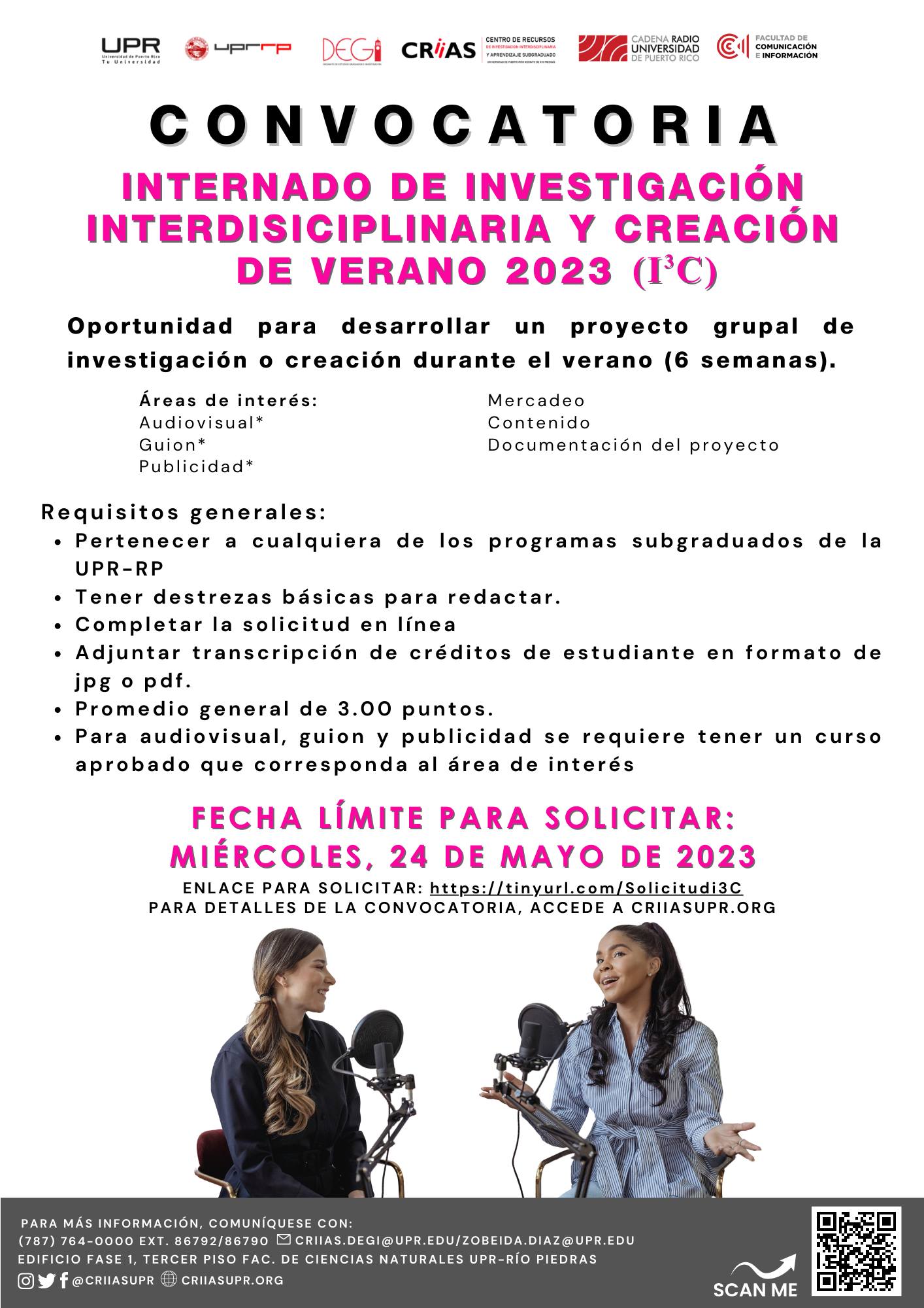 Promoción Convocatoria Internado de investigación interdisciplinaria y creación de verano 2023